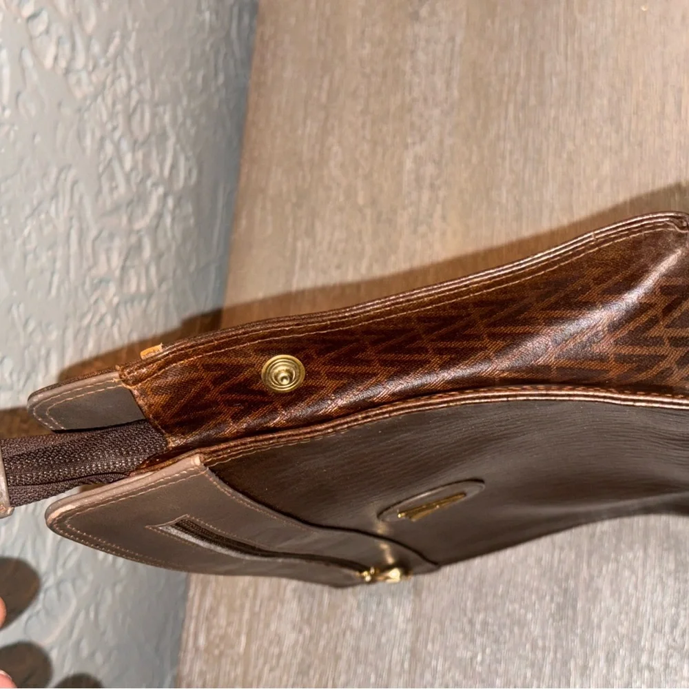 Mario Valentino Brown Leather Clutch Bag